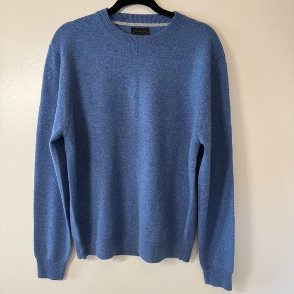SOLD Magaschoni Men's Crewneck Cashmere Sweater in Blue - Picture 2 of 6